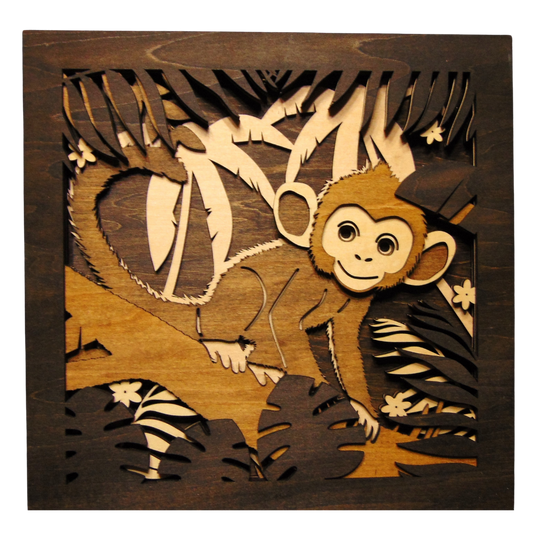 3D Monkey Wall Plaque