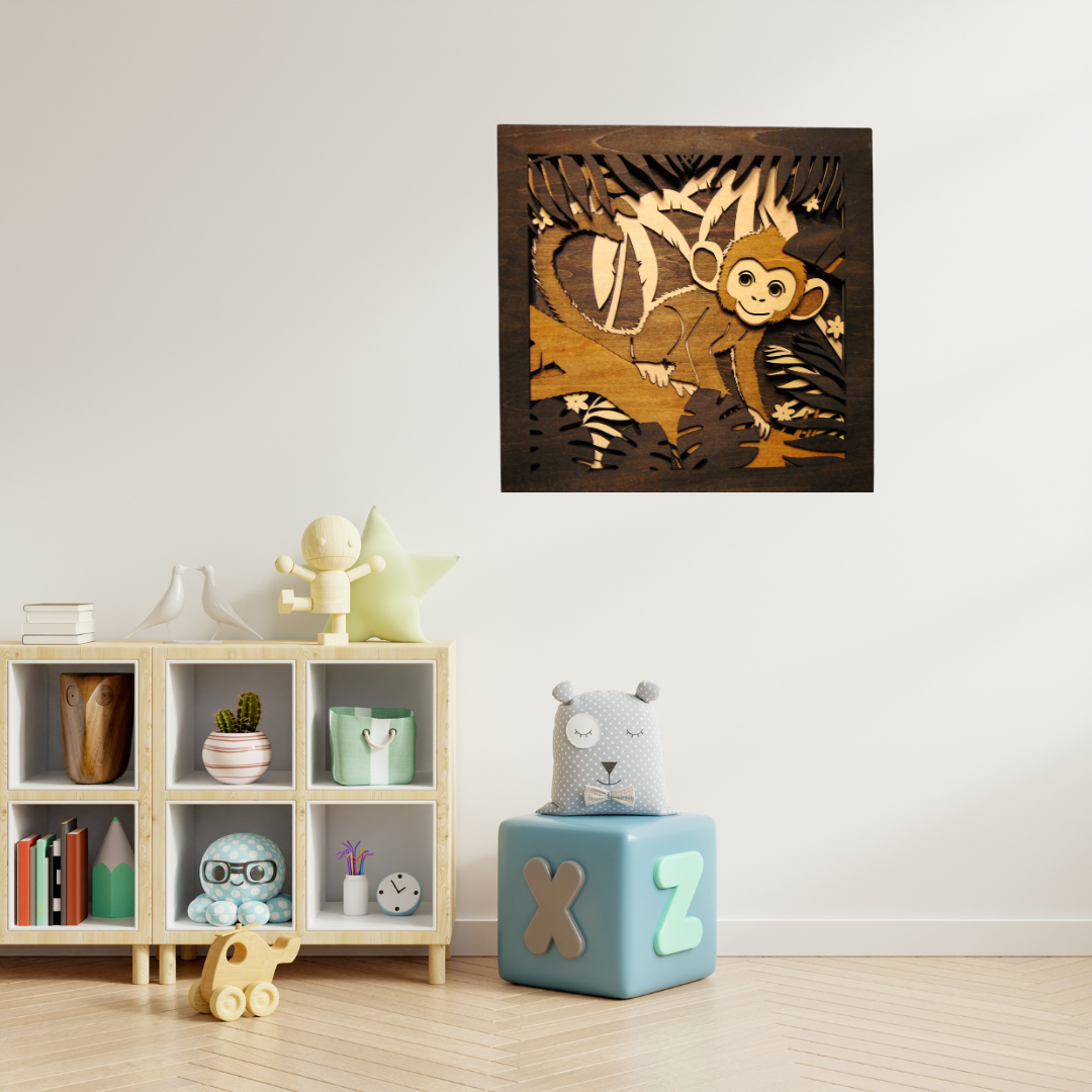 3D Monkey Wall Plaque