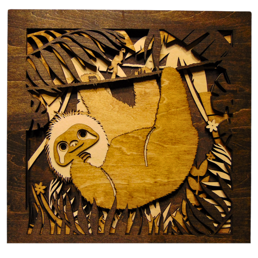 3d Sloth Wall Plaque